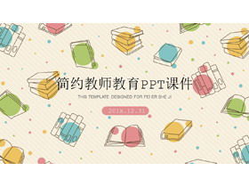 PPT-Vorlage für Bildung und Ausbildung mit bunten Punkten und Cartoon-Buchhintergrund