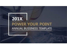 Gray flat style sea travel PPT template