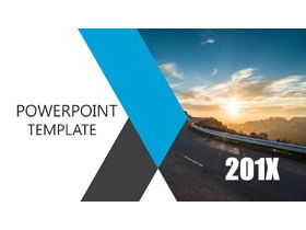 Modello PPT di layout immagine di sfondo strada fresca