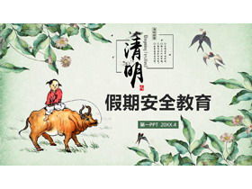 Ching Ming Festival Feiertags-Sicherheitserziehung Themenklasse Treffen PPT-Vorlage