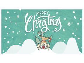 Modelo PPT de apresentação de Natal em estilo aquarela verde fresco