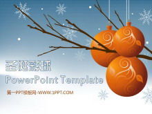 Modelo de slide de Natal com fundo de bolas coloridas de desenho animado