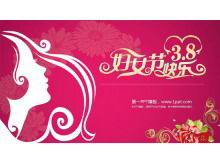 美しいダイナミックな女性の日PowerPointテンプレートのダウンロード