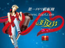 Ziua Femeii dansează șablonul PPT de frumusețe fericită