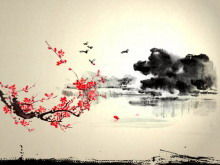 Wildgans geben chinesische Art-Frühlingsfest-PPT-Vorlage zurück