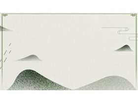 緑のシンプルな中国風PPTの背景画像