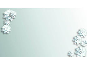 Bellissimi fiori bianchi argento immagine di sfondo PPT