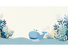 สีน้ำหญ้าปลาวาฬภาพพื้นหลัง PPT