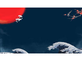 세 가지 절묘한 고전 국가 조수 바람 PPT 배경 사진