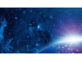 兩張精美的藍色星空PPT背景圖