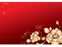 金色花紋PPT背景圖片