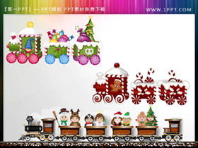 Material PPT de tres trenes navideños