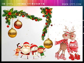 Material PPT de reno de muñeco de nieve de Santa