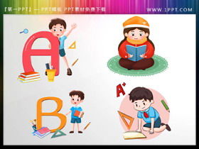 Çizgi film öğrencisi PPT illüstrasyon materyalini öğreniyor