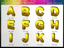 26 الإنجليزية حرف PPT أيقونة المواد تحميل