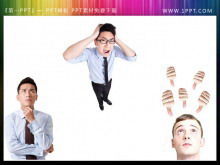 Üç çılgın düşünen iş adamları arka plan PPT materyali indir