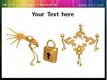 Descarga de material PPT villano 3d para el desbloqueo y la cooperación de división del trabajo