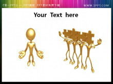 Doute et unité 3d matériau de vignette PPT méchant en métal solide