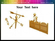 Materiale della vignetta PPT di due cattivi in ​​metallo