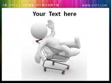 쇼핑 카트 PPT 자료 다운로드에 누워있는 흰색 악당