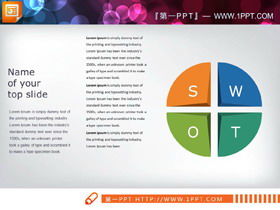 แผนภูมิการวิเคราะห์ SWOT สีสามชุด