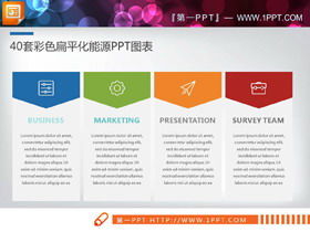 40 zestawów kolorowej kolekcji wykresów PPT o płaskiej energii