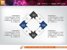 Collocation bleu et noir du tableau PPT résumé de travail micro-stéréoscopique Daquan