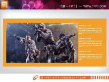 Orange flat military PowerPoint chart