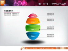 Yedi zarif üç boyutlu PPT çizelgesi