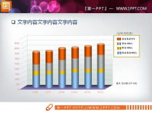 Grafik PPT histogram tiga dimensi berwarna Color