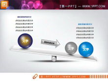 Équilibrer le matériel de graphique de diapositive de relation de contraste de fond de sphère 3d