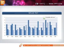 Simple and practical 3 data comparison PPT histogram template download