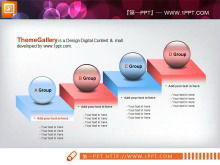 Sei download del modello di grafico PPT di relazione progressiva gerarchica