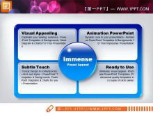Blue 3d stereo crystal style slide chart template package download