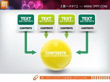 Descarga de paquete de plantilla de gráfico de diapositivas amarillo y verde elegante