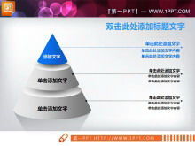 원뿔과 원뿔 파워 포인트 차트 자료의 계층 적 관계