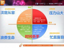 並列組み合わせ関係の4象限座標背景PPTチャートテンプレート