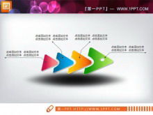 Templat diagram alur PPT tulang ikan hubungan progresif