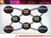 Siyah muhteşem PPT ilişki diyagramı malzemesi