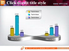 Vorlage für dreidimensionales PPT-Säulendiagramm herunterladen