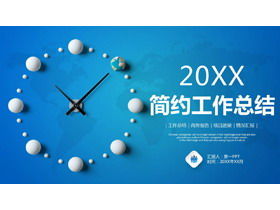 Saat deseni arka plan çalışması özet raporu PPT şablonu