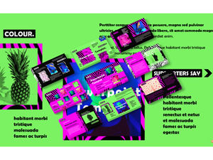 Modello ppt creativo con colori audaci abbinati ai colori della ventola d'arte