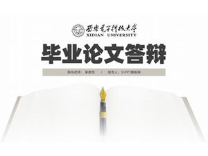 Livro aberto criativo simples plano liso elegante cinza tese defesa modelo geral ppt