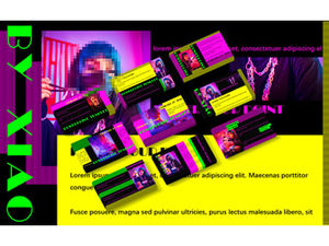 เทมเพลต ppt ของชุดรูปแบบการนำเสนอสีที่ตัดกัน