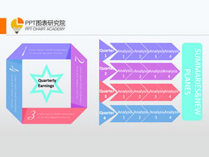 6 beautiful origami style color ppt charts