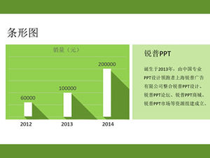 Düz uzun gölge enfes yeşil ppt grafiği
