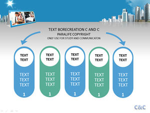 Renkli şehir arka planı 52 takım zarif iş ppt tablosu indir