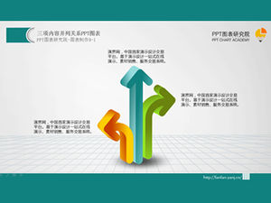 Gráfico ppt de relación de tres elementos lado a lado
