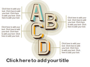 Tabla de iconos de descripción de ppt de combinación de letras tridimensionales