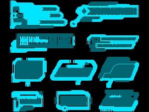 Bahan ppt perbatasan teknologi vektor dengan warna yang dapat diubah (100 halaman)